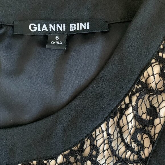 NWT Gianni Bini Averia Dress Lace Lined Bodice Sz 6 Black #132E - Picture 7 of 9